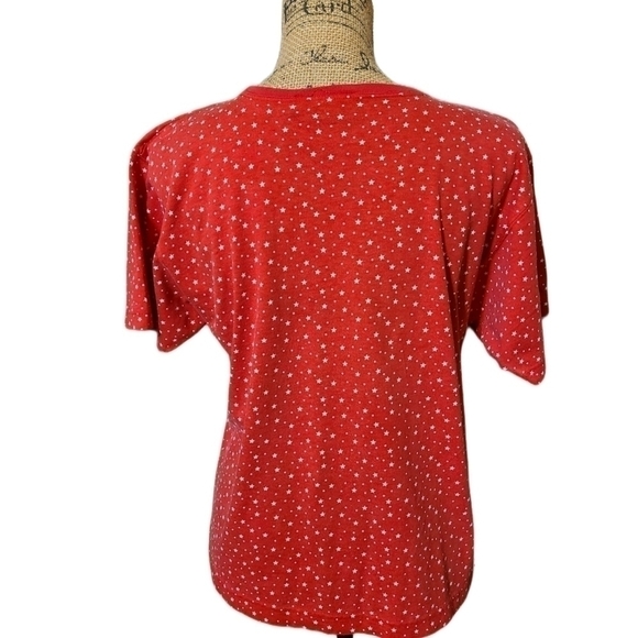 𝅺VINTAGE Liz Sport | Red Star Pattern T-Shirt - Picture 2 of 3